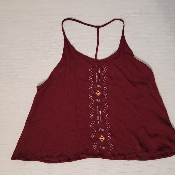 Harlow Dark Red Crop Top with Embroidered Details - Picture 8 of 8